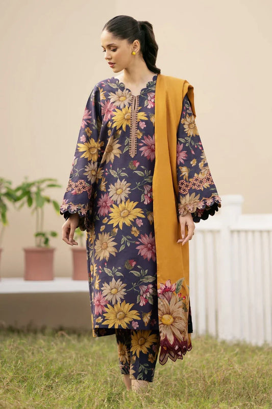 Pure Lawn Digital Embroidered Dress - LL253