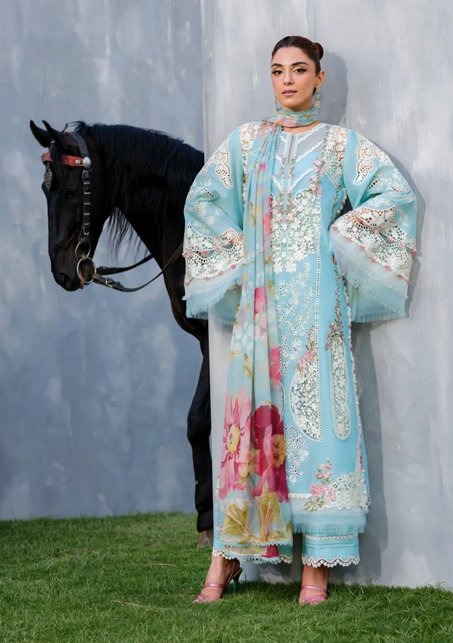 Pure Luxury Lawn Embroidered Eid Outfit - LL456