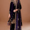 Pure Velvet Purple Embroidered Dress - VC022
