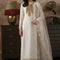 Pure Velvet Off White Embroidered Dress - WW605