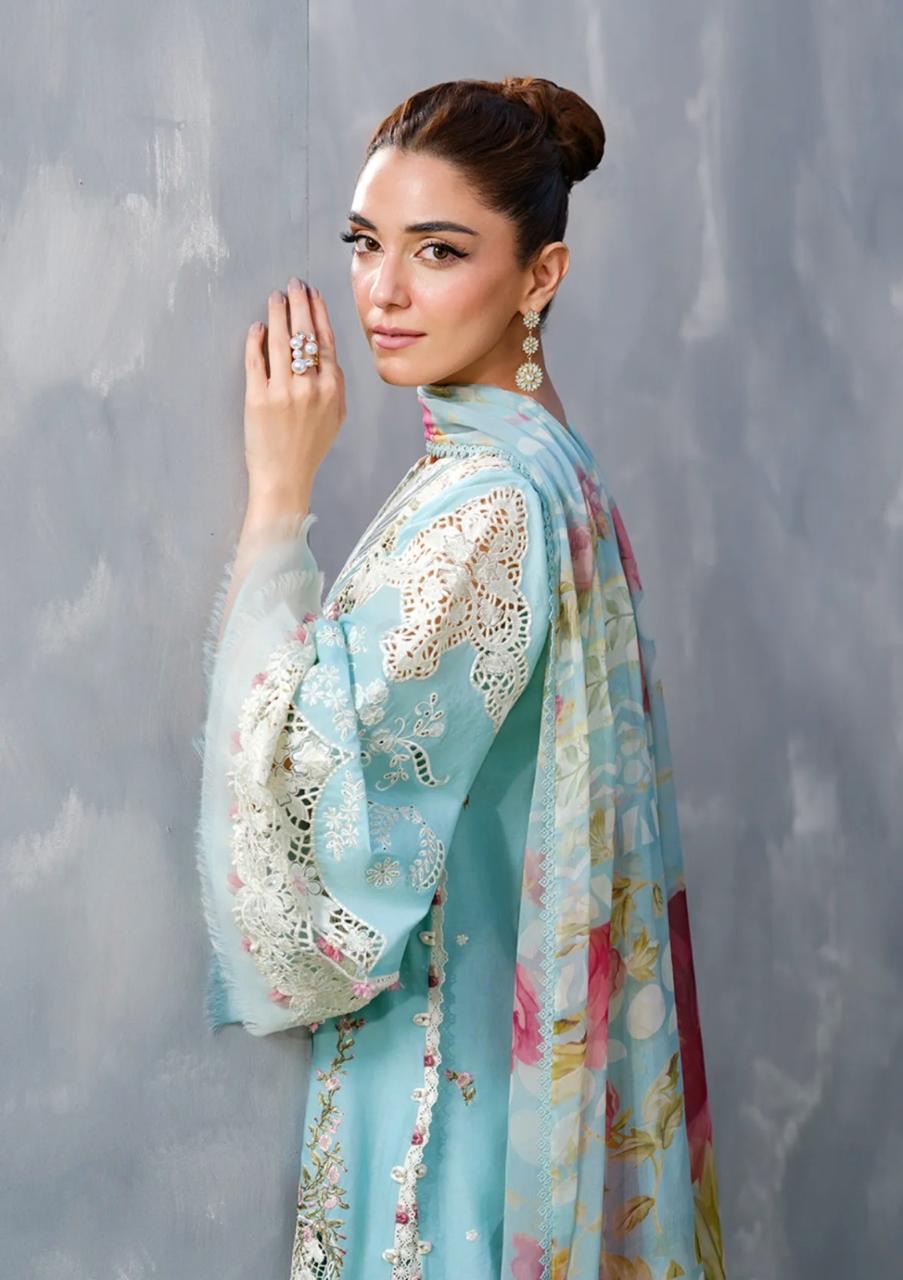 Pure Luxury Lawn Embroidered Eid Outfit - LL456