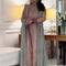 Pure Mysoori Peach Embroidered Maxi Dress - WW550