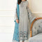 Pure Chiffon Grey Embroidered Dress - PW224