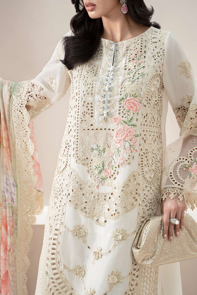 Pure Lawn Off White Embroidered Dress - LL313