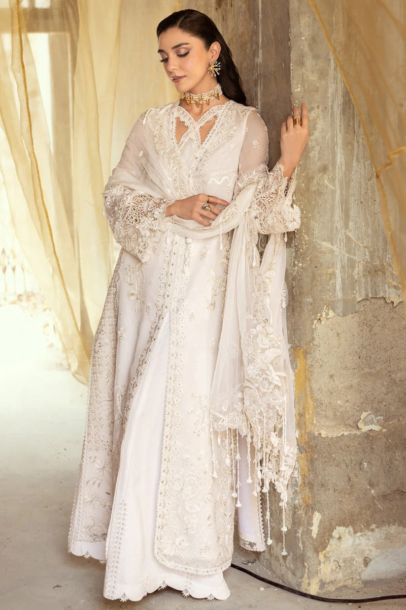 Pure Chiffon White Embroidered Wedding Dress - WW342