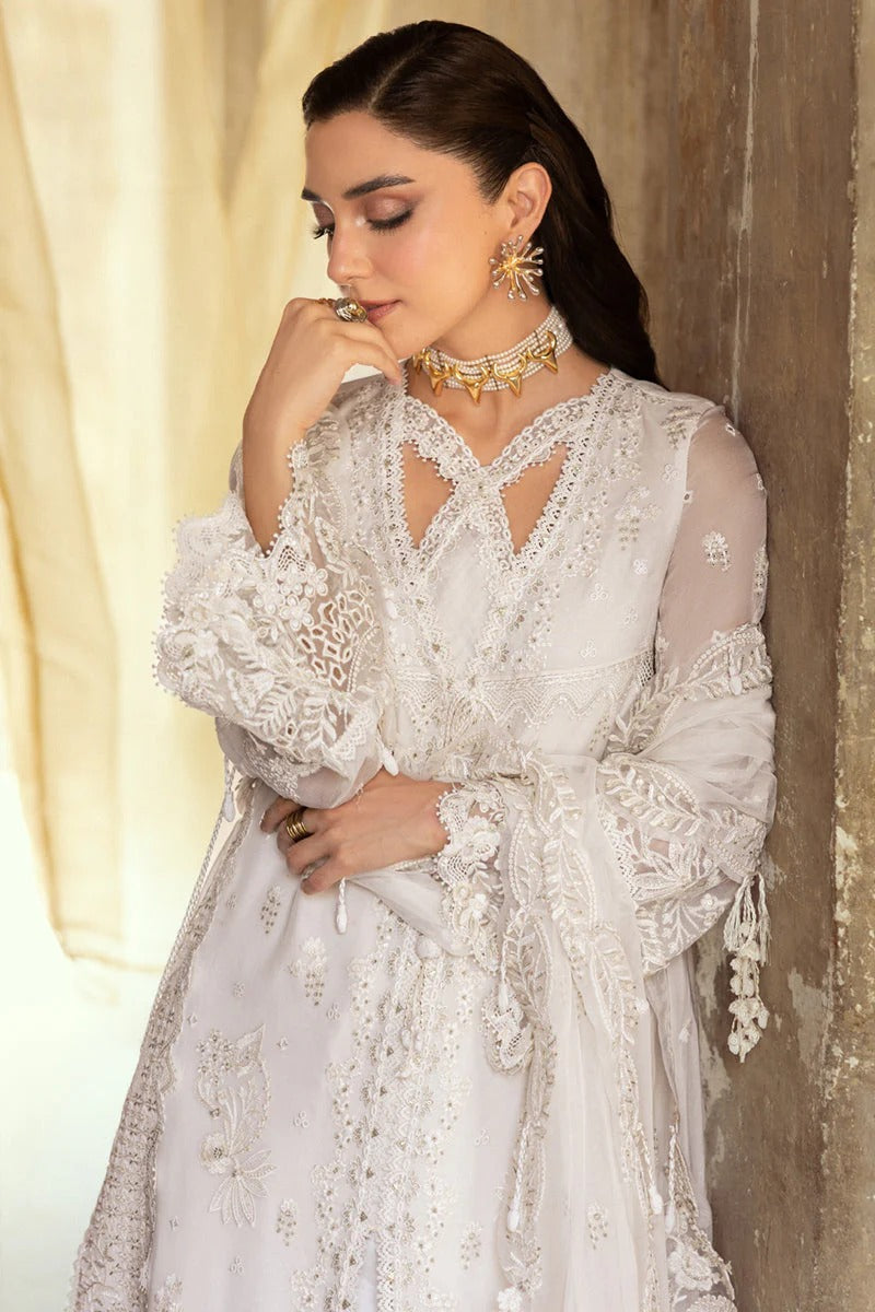 Pure Chiffon White Embroidered Wedding Dress - WW342