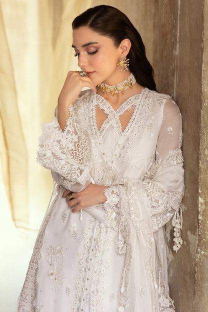 Pure Chiffon White Embroidered Wedding Dress - WW342