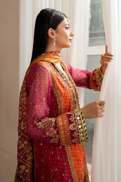 Pure Chiffon Orange Embroidered Wedding Dress - WW341