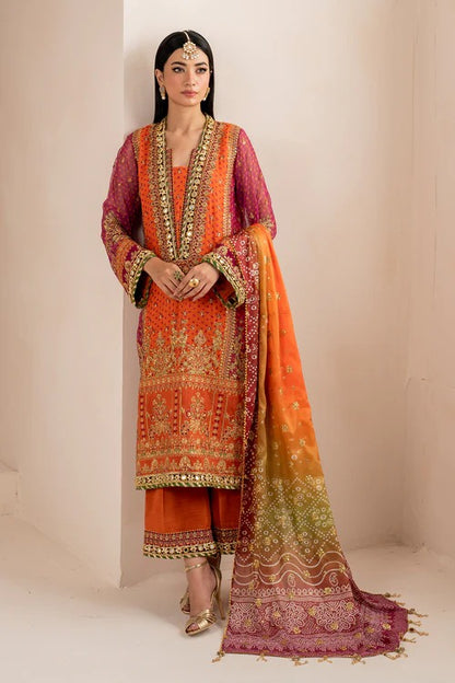 Pure Chiffon Orange Embroidered Wedding Dress - WW341