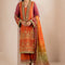 Pure Chiffon Orange Embroidered Wedding Dress - WW341