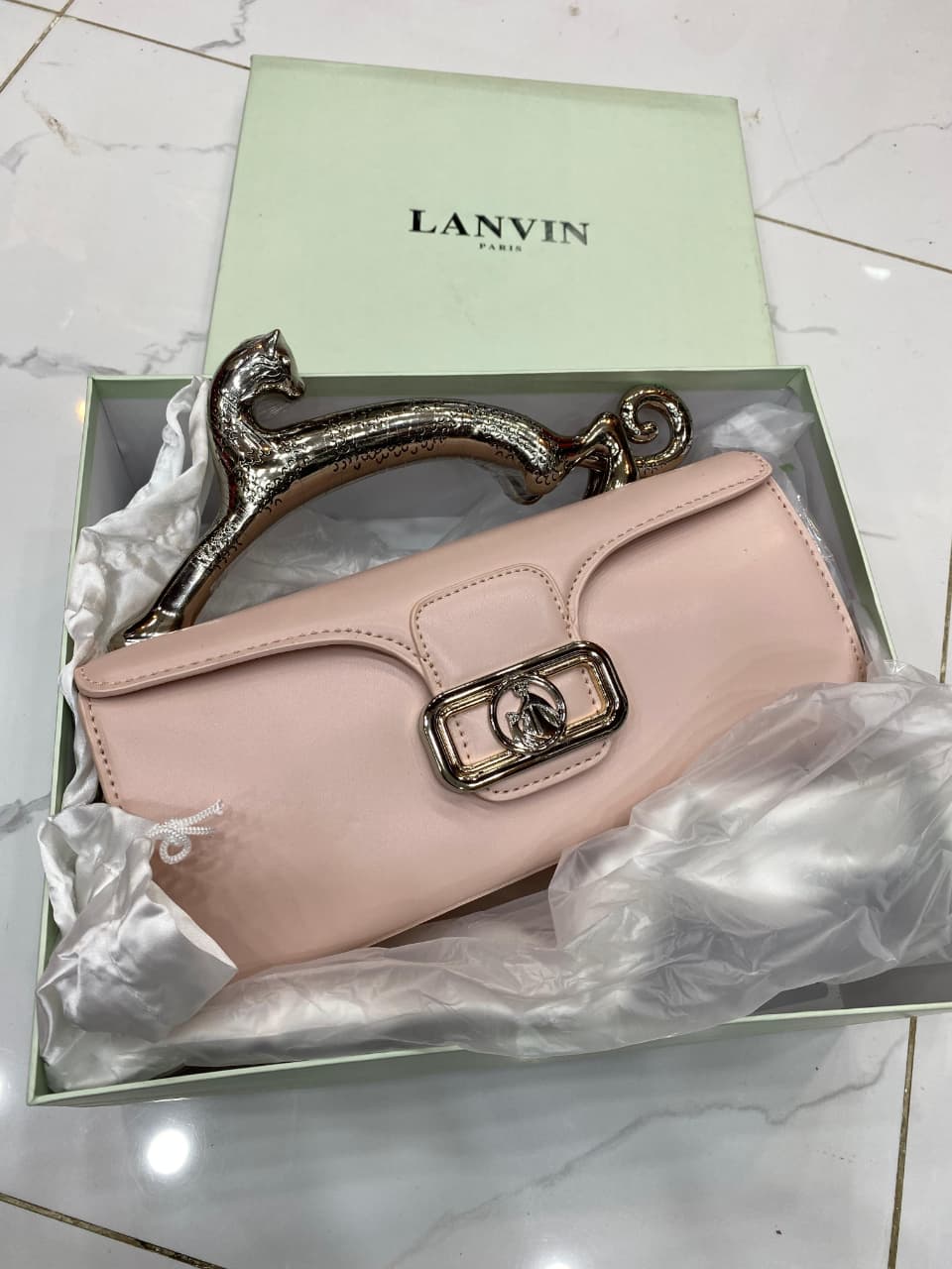 Lanvin Pencil Cat Medium Leather Top Handle Bag – Model L717