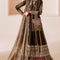 Pure Velvet Brown Embroidered Angrakha Style Dress - WW369