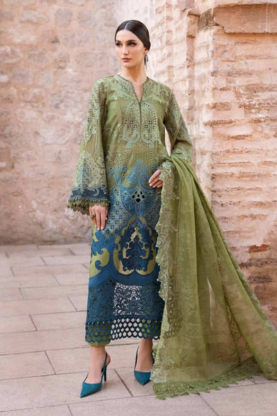 Pure Lawn Green Embroidered Eid Outift - LL366