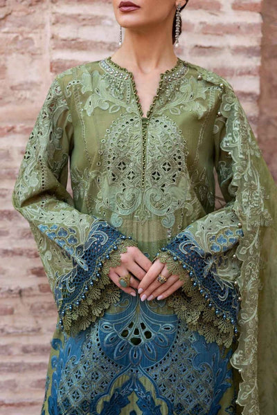 Pure Lawn Green Embroidered Eid Outift - LL366
