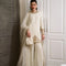 Pure Velvet Silk Off White Embroidered Dress - WW602