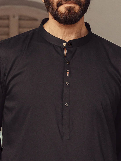 Blended Black Shalwar Kameez - Almirah SK005