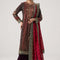 Pure Velvet Black Embroidered Wedding Dress - WW603