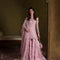 Pure Chiffon Baby Pink Embroidered Dress - WW529