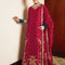 Pure Raw Silk Red Embroidered Dress - WW525