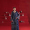 Pure Chiffon Dark Blue Embroidered Dress - WW506
