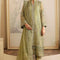 Pure Chiffon Pista Green Embroidered Dress - WW507