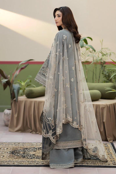 Pure Chiffon Grey Embroidered Dress - WW508