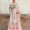 Pure Chiffon Peach Embroidered Dress - WW501