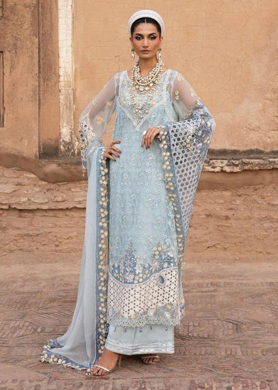 Pure Chiffon Sky Blue Embroidered Dress - WW509