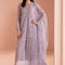 Pure Chiffon Purple Embroidered Dress - WW518