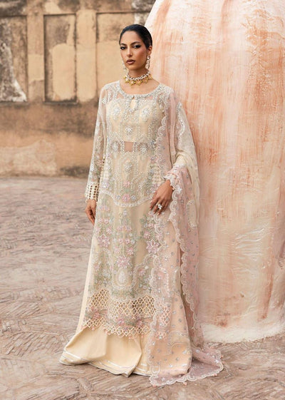 Pure Chiffon Off White Embroidered Dress - WW517
