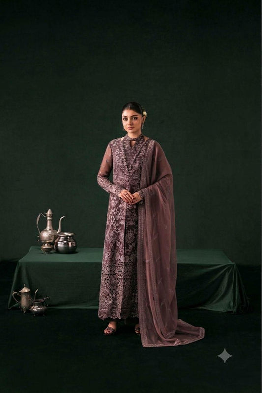 Pure Chiffon Plump Embroidered Dress - WW515