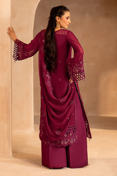 Pure Chiffon Pink Embroidered Dress - WW532