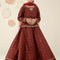 Pure Chiffon Embroidered Mahroon Kids Outfit - RS010