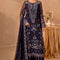 Pure Chiffon Navy Blue Embroidered Dress - WW531