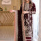 Pure Velvet Mahroon Embroidered Dress with Velvet Shawl – VC226