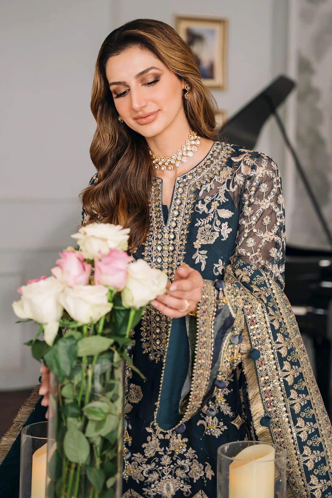 Pure Chiffon Majestic Embroidered Dress : WWS048
