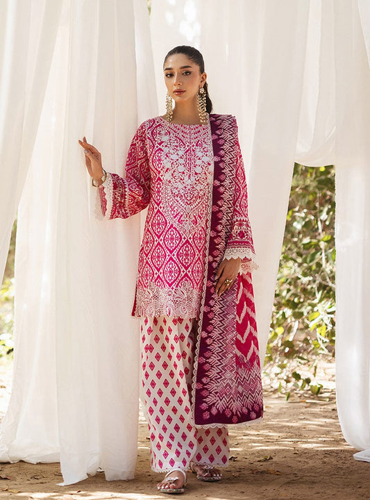 Pure Lawn Pink Printed Dress - LL130