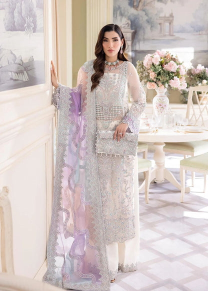 Pure Chiffon Off White Embroidered Dress - WW268