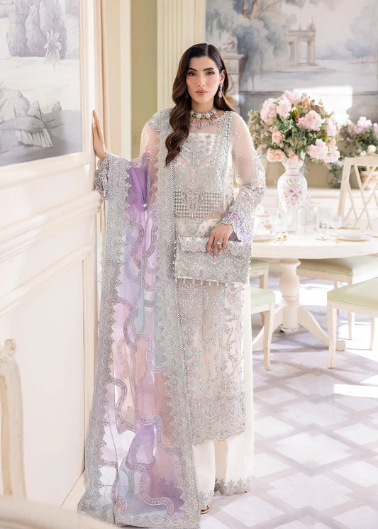 Pure Chiffon Off White Embroidered Dress - WW268