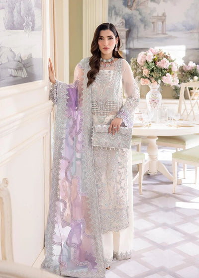Pure Chiffon Off White Embroidered Dress - WW268