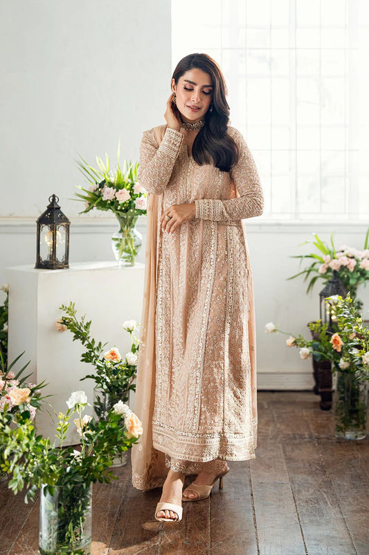 Pure Chiffon Skin Embroidered Dress - PW218