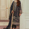 Pure Lawn Black Grey Embroidered Dress : WW275