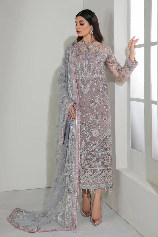 Pure Chiffon Elegant Embroidered Dress : PW218