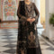 Pure Chiffon Black Embroidered Dress - WW292