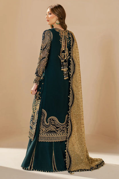 Pure Chiffon Green Embroidered Dress - WW298