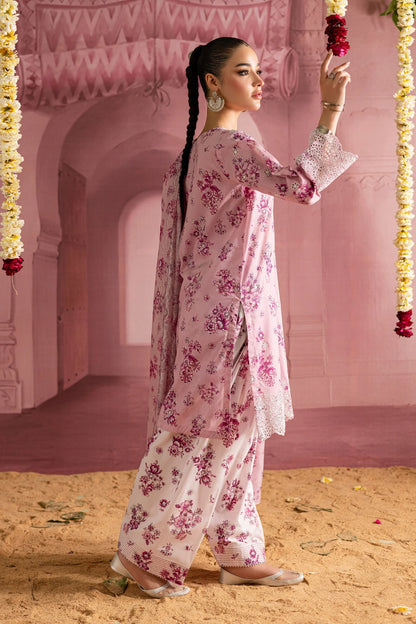 Pure Shamouse Silk Pink Embroidered Dress - PW2267