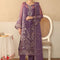 Pure Chiffon Purple Embroidered Dress - PW2269