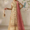 Pure Chiffon Cream Embroidered Wedding Dress - WW388