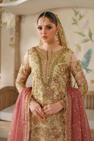 Pure Chiffon Cream Embroidered Wedding Dress - WW388