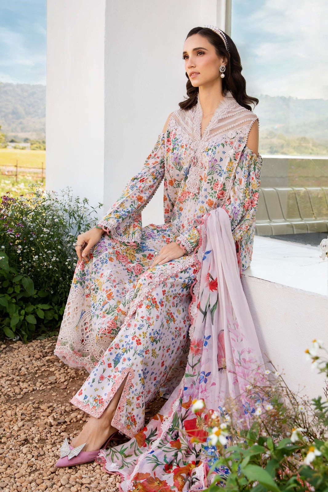 Pure Lawn Embroidered Eid Outfit - LL407